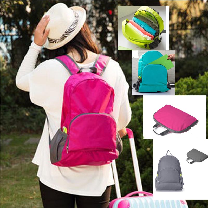 Foldable Portable Fashion women backpack school mochila male