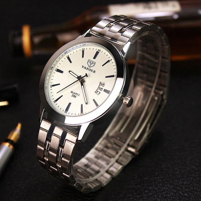 Top Brand Luxury Noctilucent Stainless Steel Wristwatch Mens