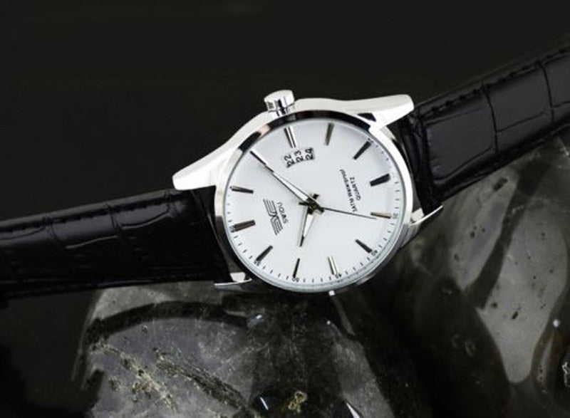 Classic Leather Business Watches Men Sports Clock Luxury Stainless Steel Dial Quartz