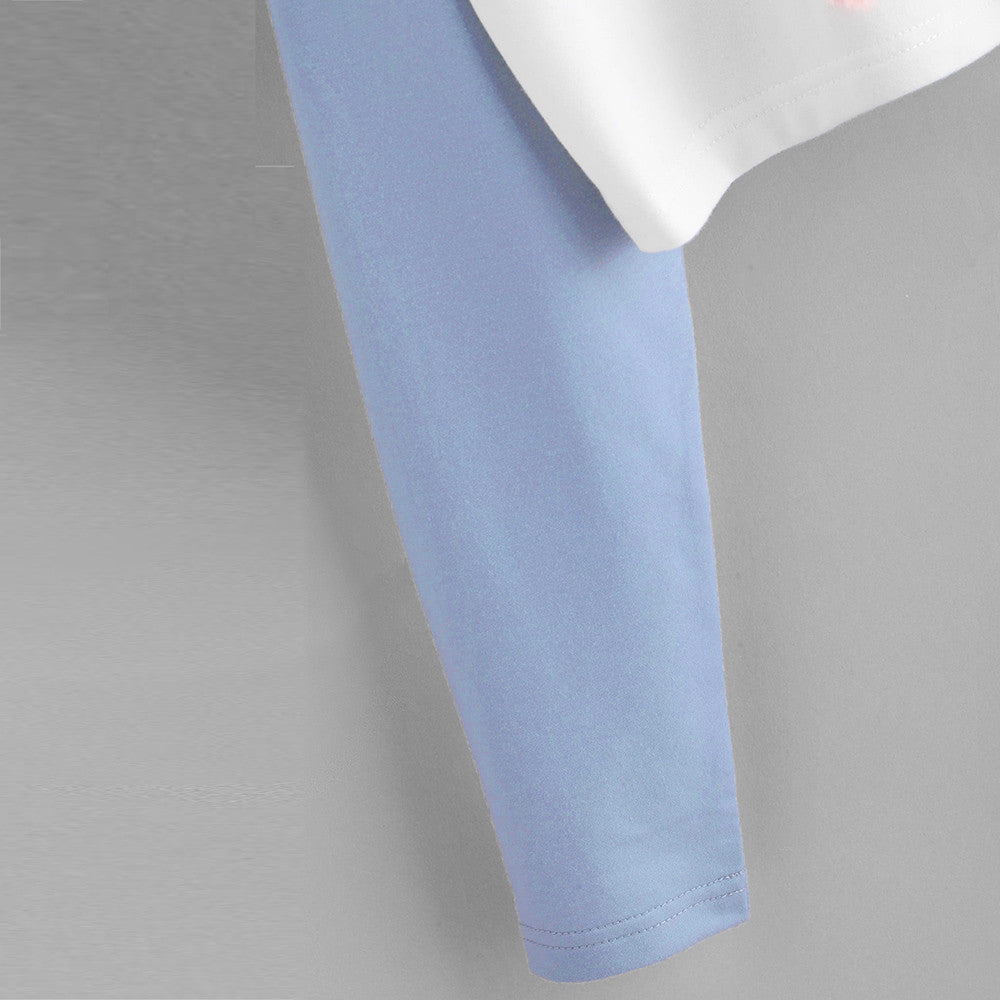 Oversized Short Hoodies Pullover Women Kawaii Patchwork Long Sleeve