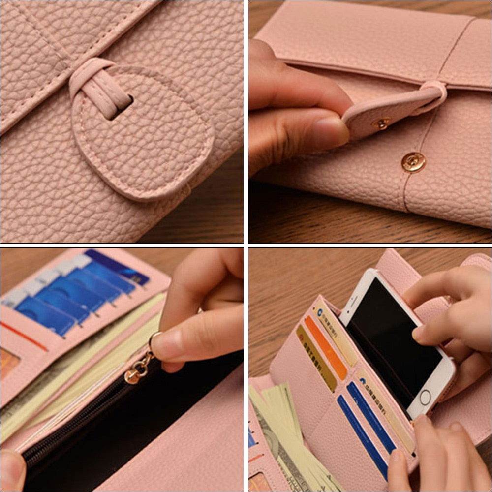 Luxury Leather Wallets Women Brand Purses Woman Wallet