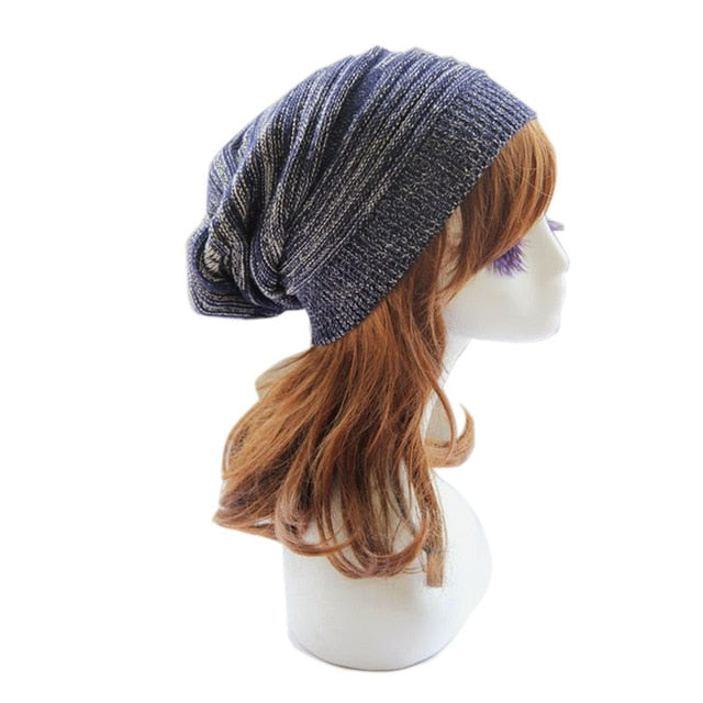 soft rabbit double knitting thick bonnet beanie caps