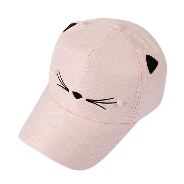 Spring Fashion Women's cap Tide Pearl Wild Cute Student Cat Ears