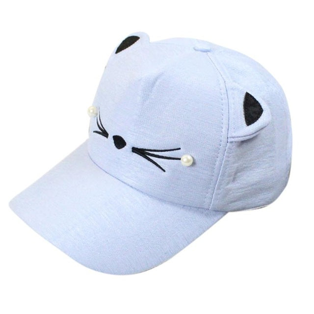 Spring Fashion Women's cap Tide Pearl Wild Cute Student Cat Ears