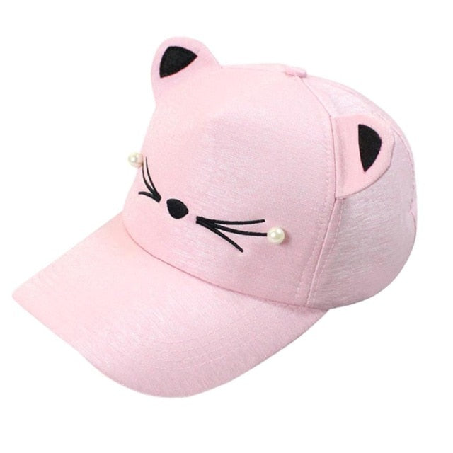 Spring Fashion Women's cap Tide Pearl Wild Cute Student Cat Ears