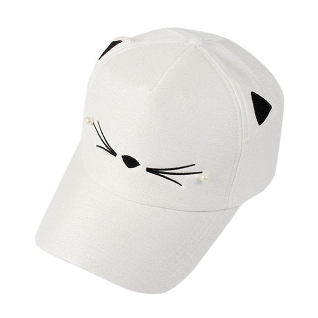 Spring Fashion Women's cap Tide Pearl Wild Cute Student Cat Ears
