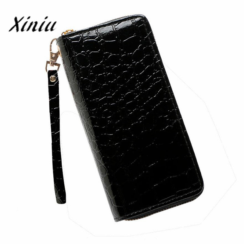 Female long wallet Fashion Stone pattern zipper