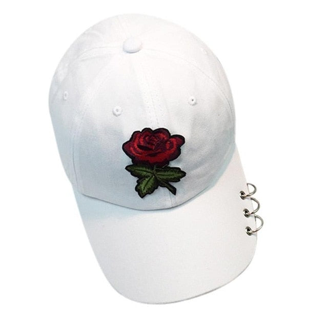 Women Men Couple Rose Baseball Cap Unisex Snapback Hip Hop Flat Hat