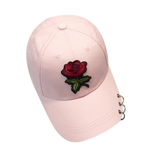 Women Men Couple Rose Baseball Cap Unisex Snapback Hip Hop Flat Hat