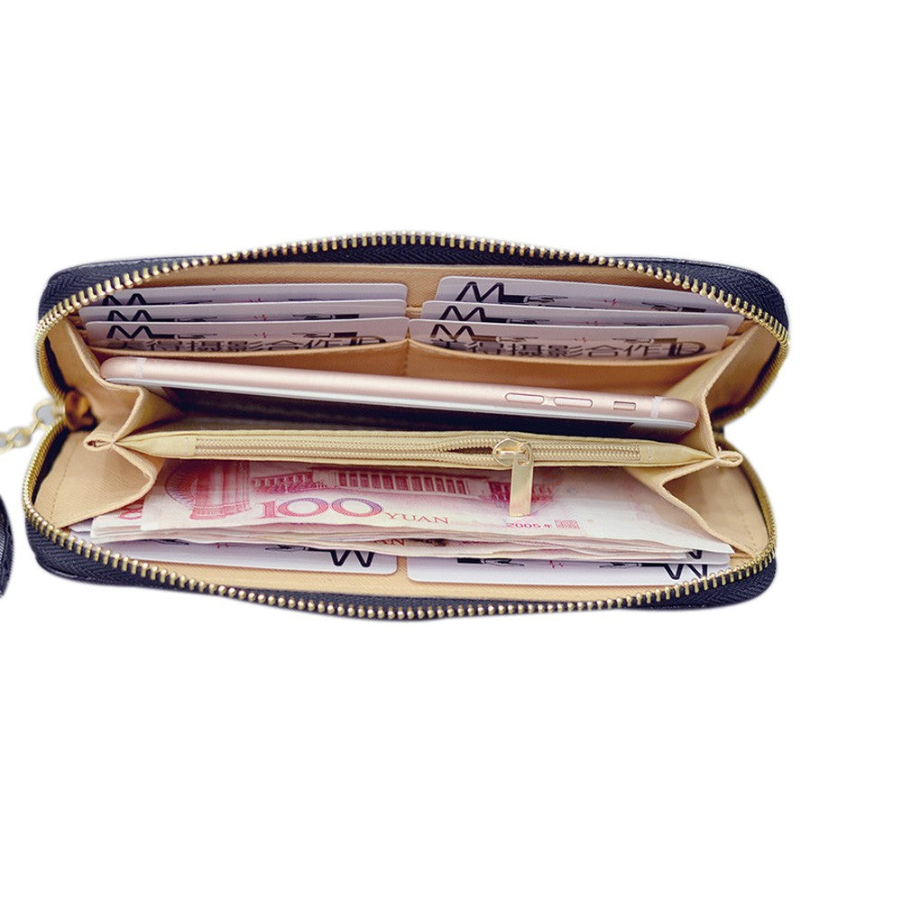 Women Lady Leather Long Wallet Tassel