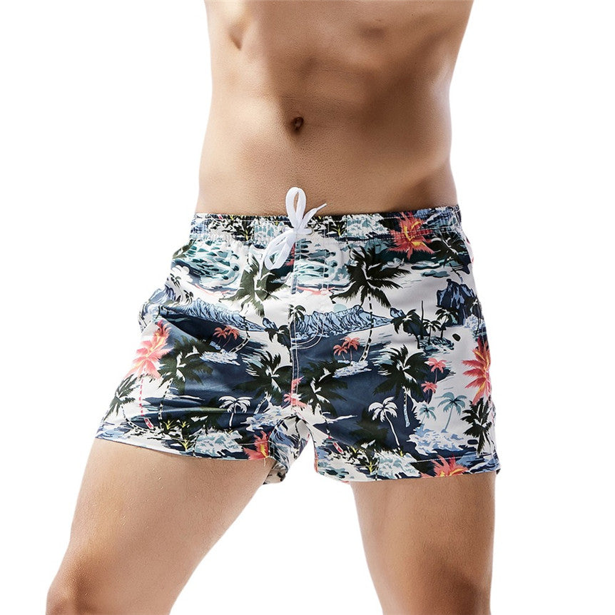 Newly Design Mens Summer Hawaii Style Coconut Trees Print