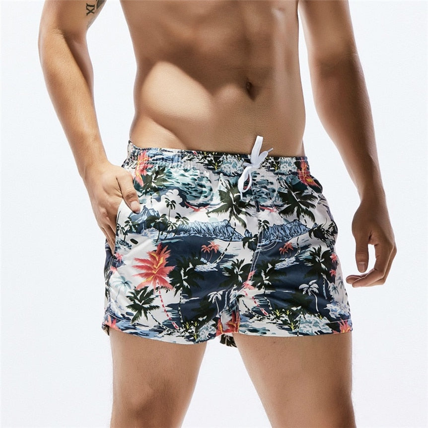 Newly Design Mens Summer Hawaii Style Coconut Trees Print