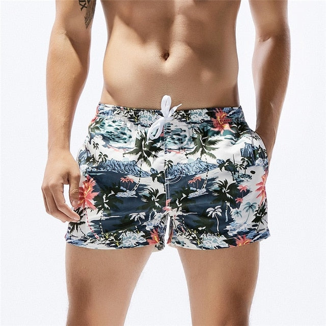 Newly Design Mens Summer Hawaii Style Coconut Trees Print