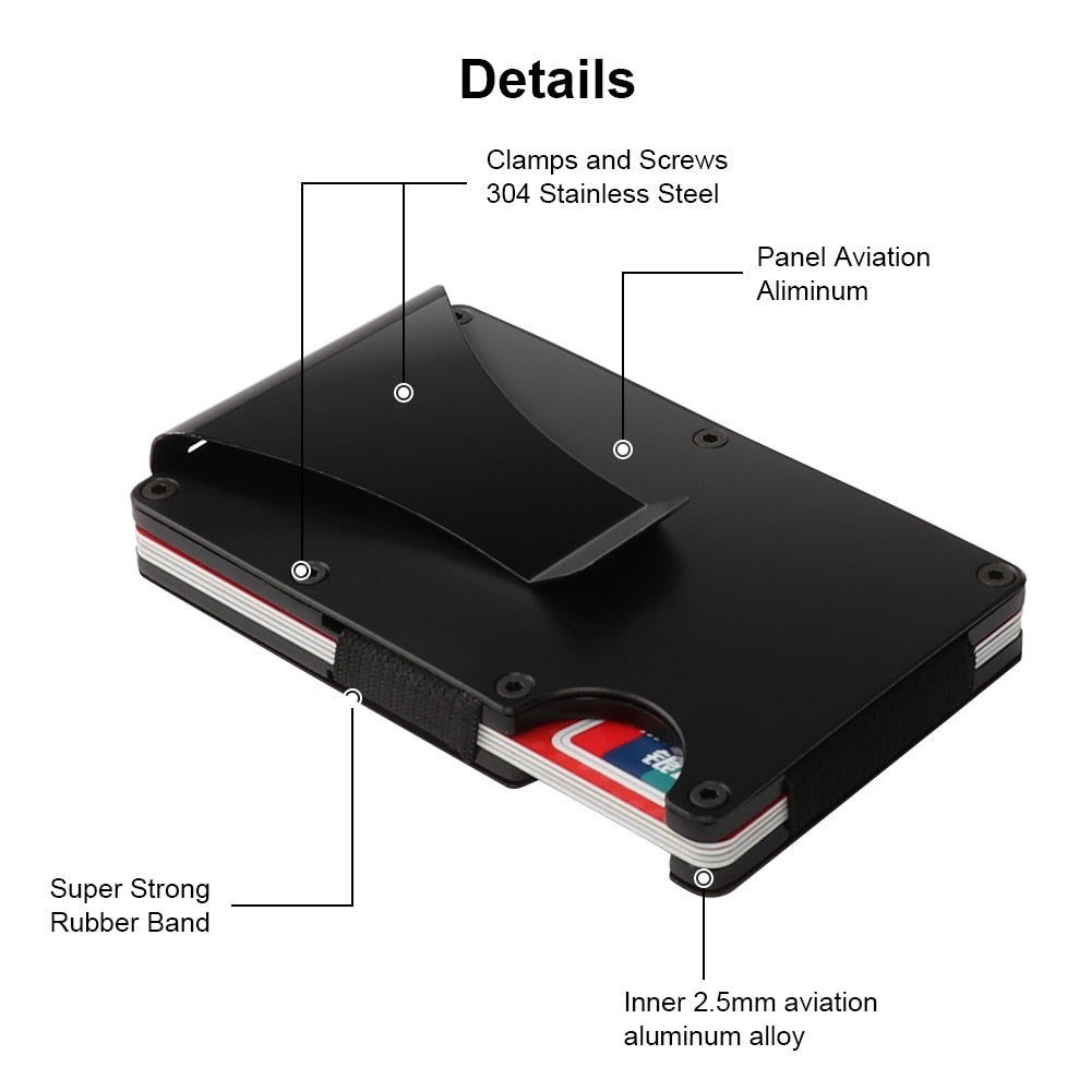 Metal Mini Slim Wallet Detachable Money Clip Brand Fashion