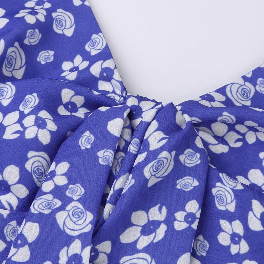 Women Floral Print Crop Top Summer Fashion Sleeveless Shirt