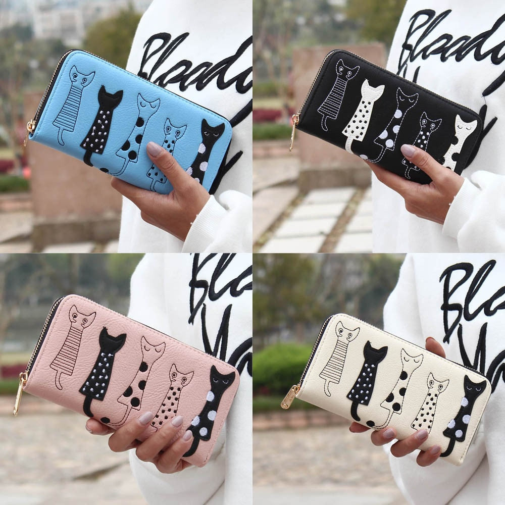 Luxury High Quality Women Cat Cartoon Wallet