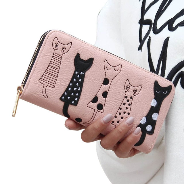 Luxury High Quality Women Cat Cartoon Wallet