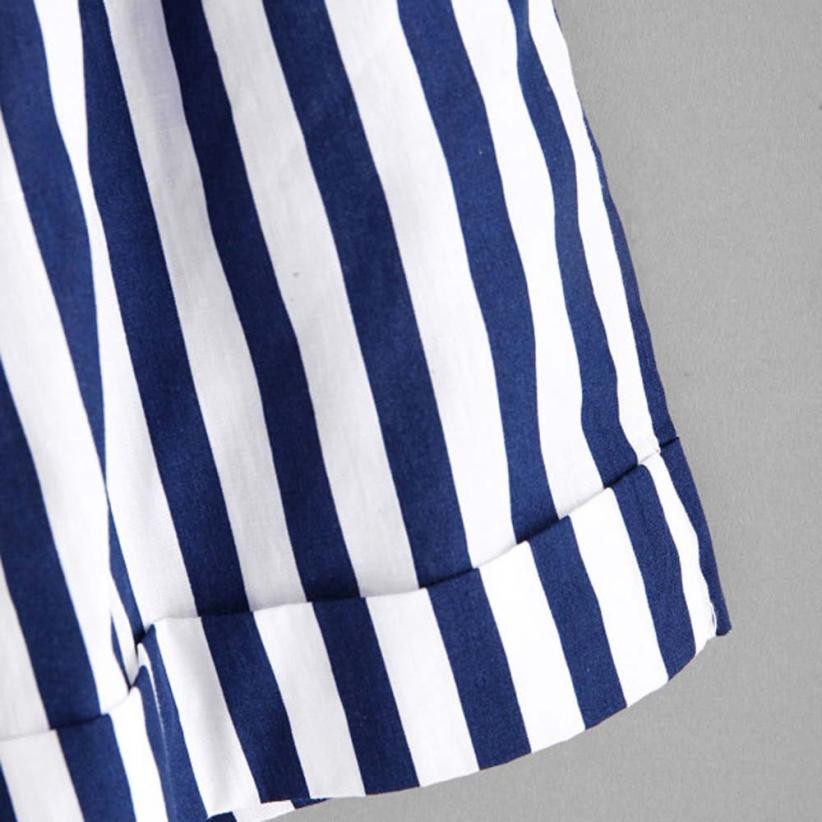 Casual Vertical Striped Elastic Waist Self Tie Front Shorts