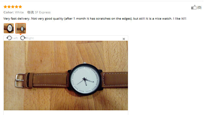 Unisex Men Women Leather Band Big Dial Quartz Analog Wrist Watch