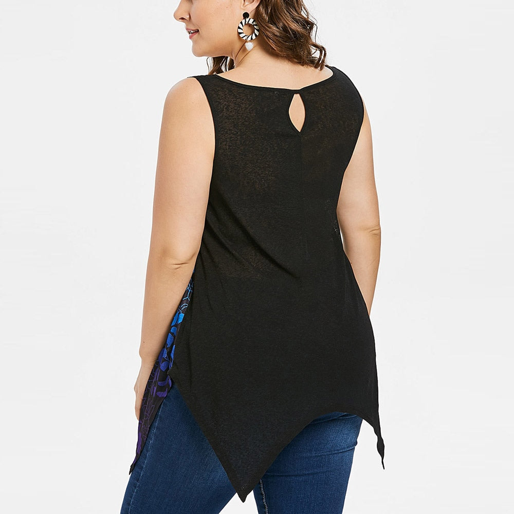 New Hot Women Plus Size Casual Print Top