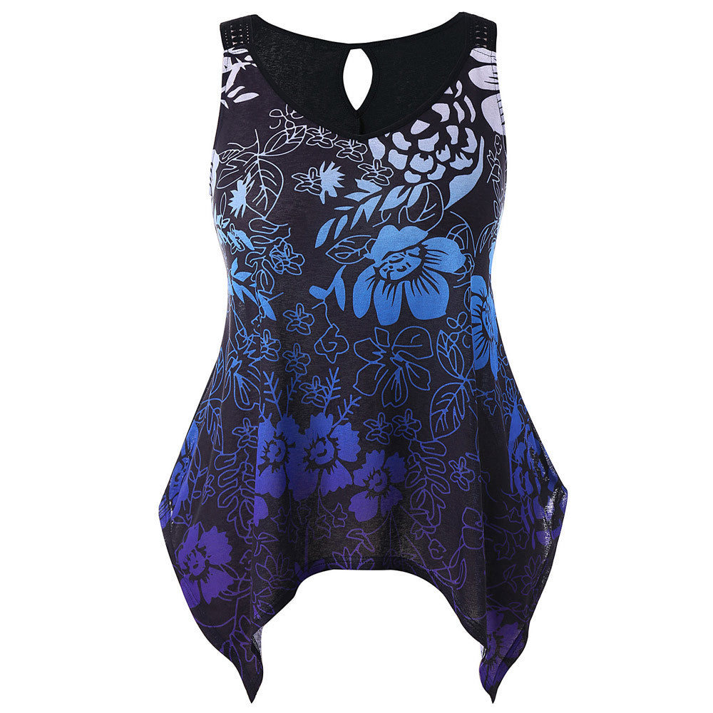 New Hot Women Plus Size Casual Print Top