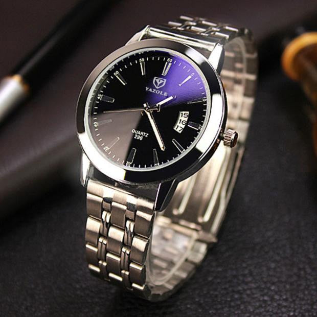 Top Brand Luxury Noctilucent Stainless Steel Wristwatch Mens
