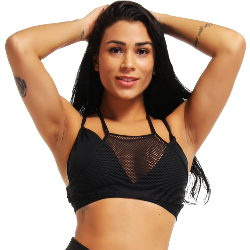 Push Up Women Sport Sports Bra Top For Fitness Yoga Cross Strap