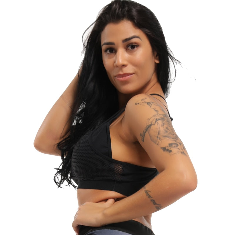 Push Up Women Sport Sports Bra Top For Fitness Yoga Cross Strap