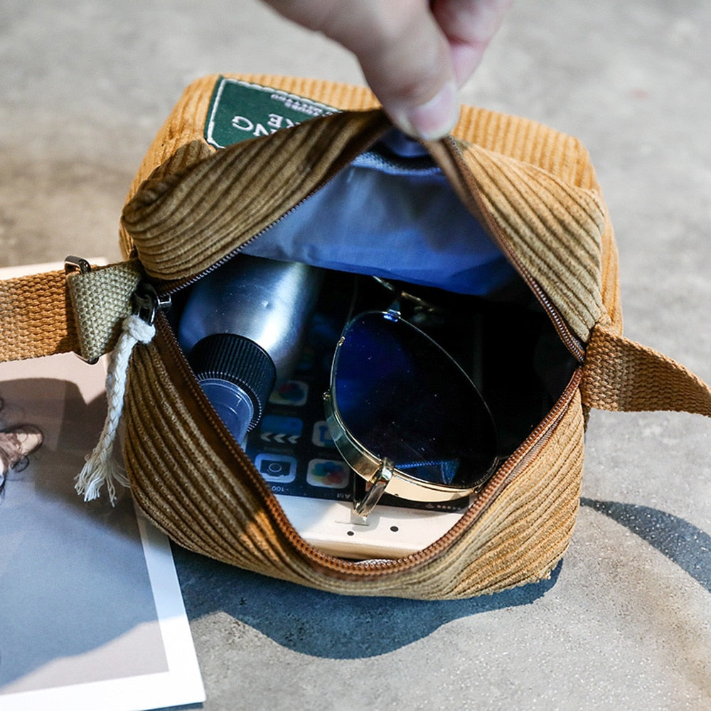 Fashion lady Corduroy single shoulder diagonal mobile bag