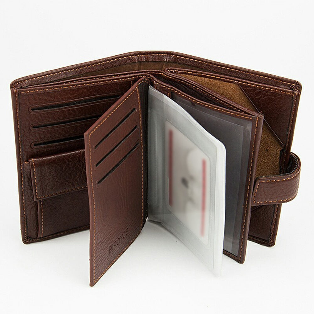 Men Fashion Leather ID Card Holder Billfold Wallet