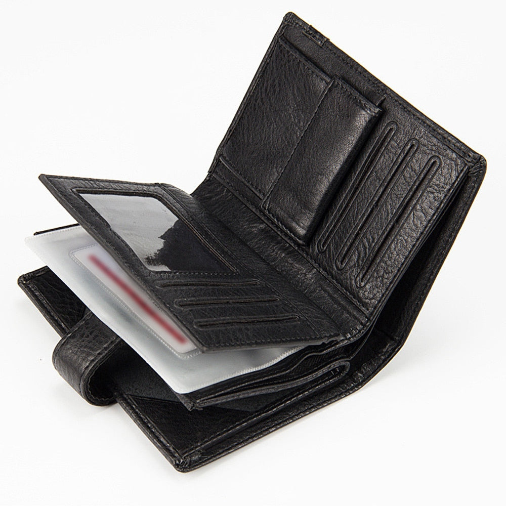 Men Fashion Leather ID Card Holder Billfold Wallet