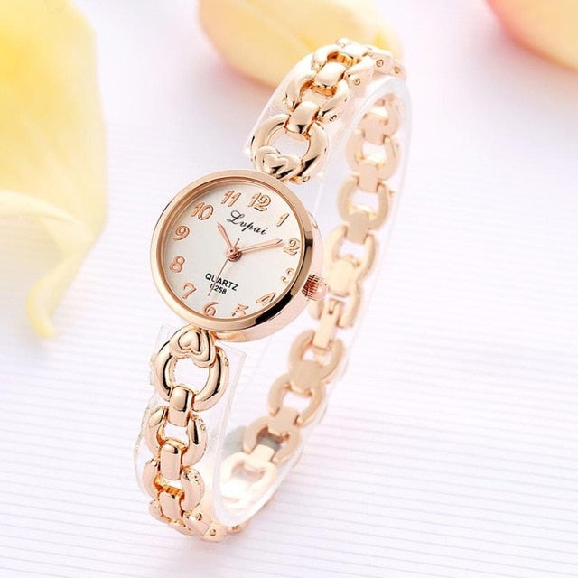 Fashion Ladies Unisex Stainless Steel Rhinestone Quartz Wrist Watch