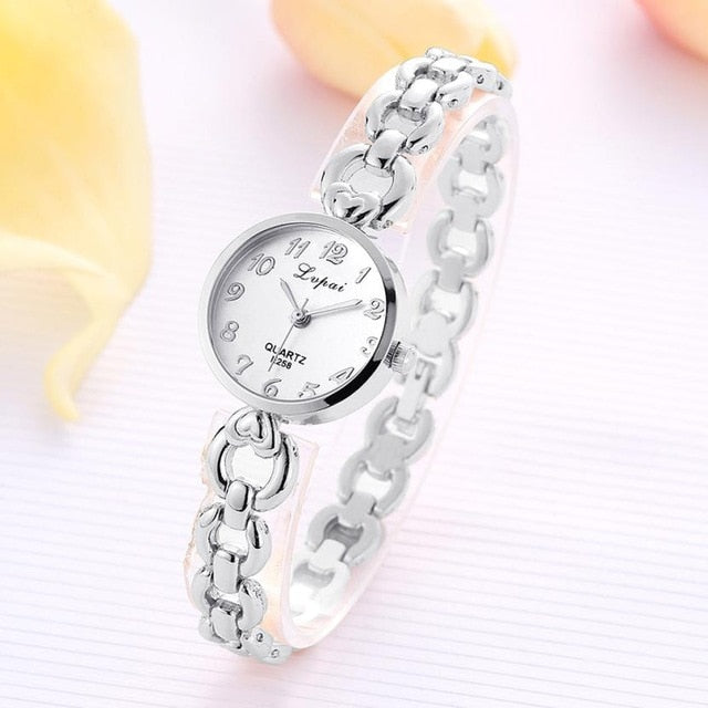 Fashion Ladies Unisex Stainless Steel Rhinestone Quartz Wrist Watch