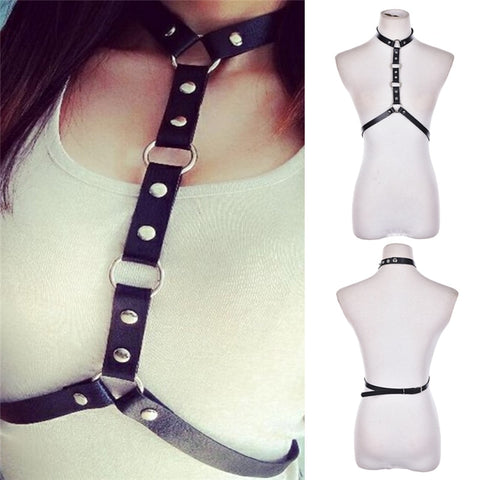 Punk Handcrafted Black Halter Choker