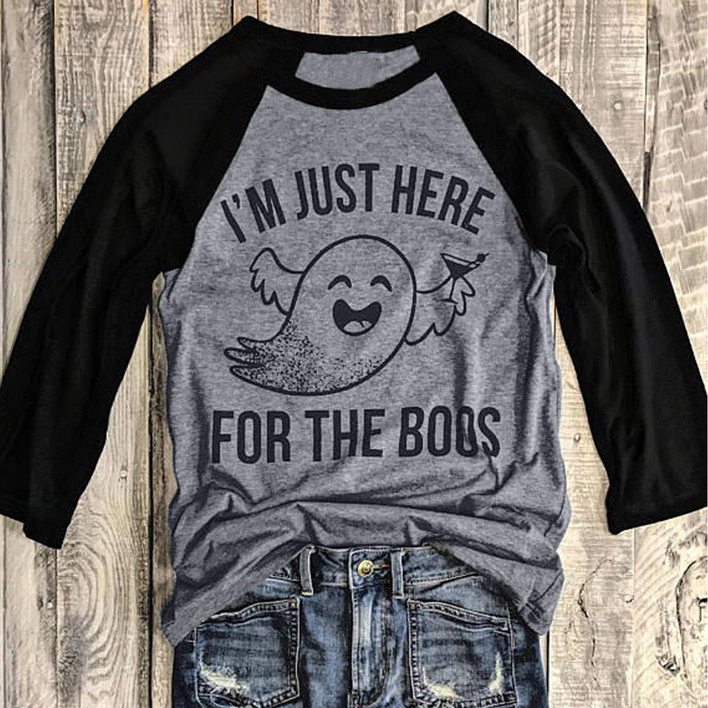 Cropped Spring Ladies 3/4 Sleeve Casual Gray T-Shirt Girls