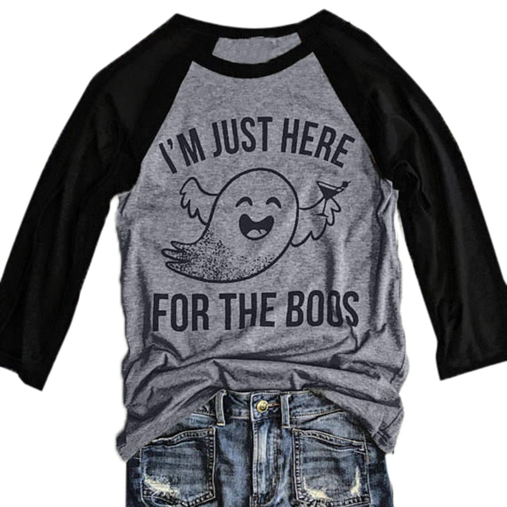 Cropped Spring Ladies 3/4 Sleeve Casual Gray T-Shirt Girls