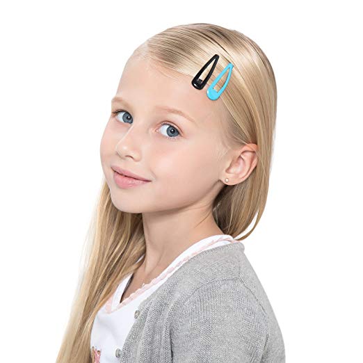 100Pcs Snap Hair Clips Candy Color Glossy 2 Inches