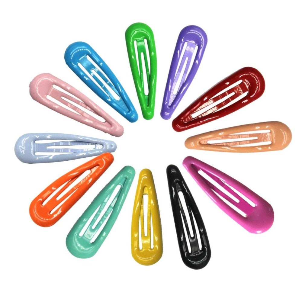 100Pcs Snap Hair Clips Candy Color Glossy 2 Inches