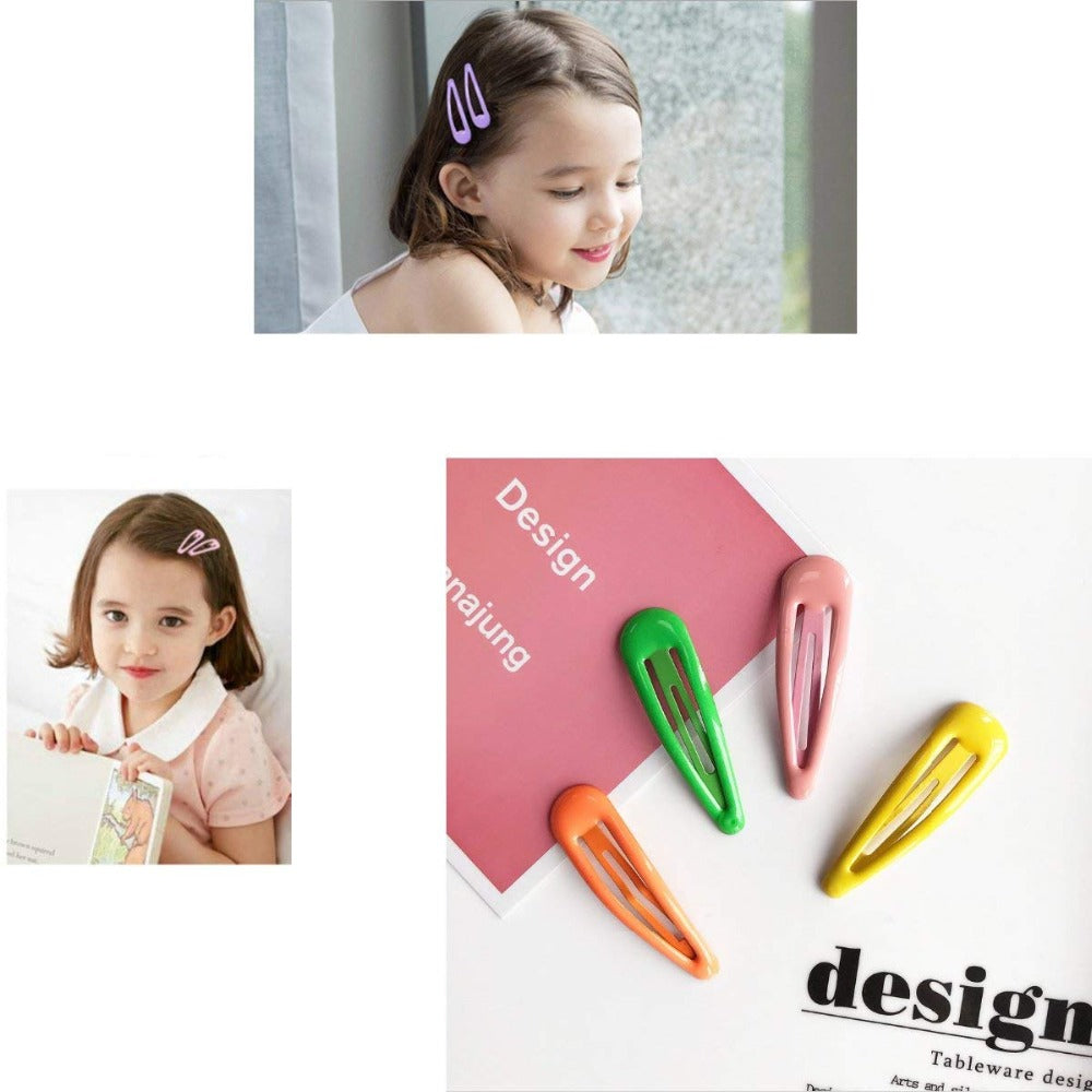 100Pcs Snap Hair Clips Candy Color Glossy 2 Inches