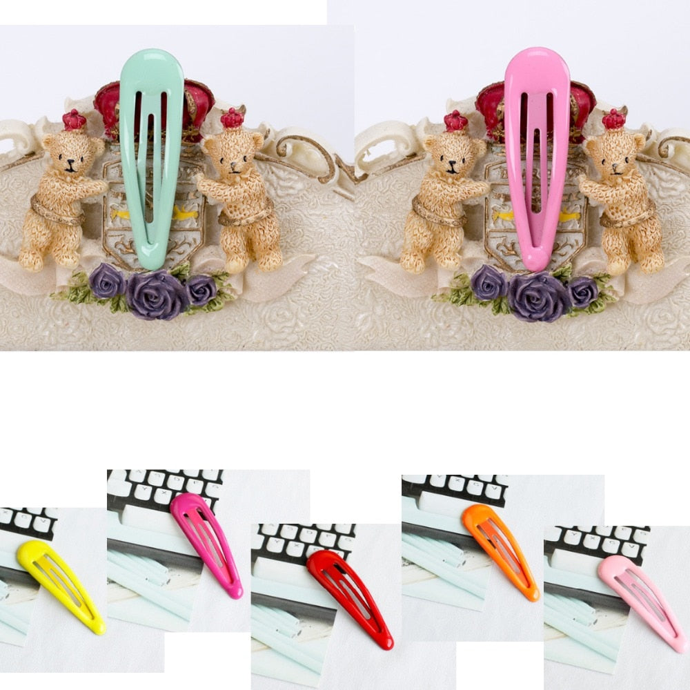 100Pcs Snap Hair Clips Candy Color Glossy 2 Inches