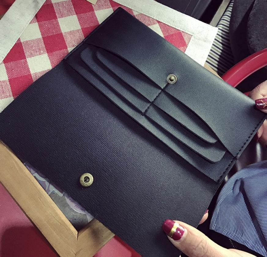 Female long wallet Solid Color clutch