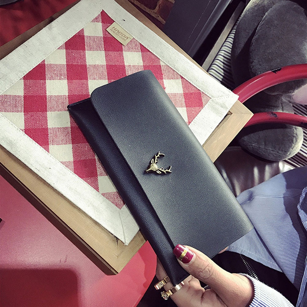 Female long wallet Solid Color clutch