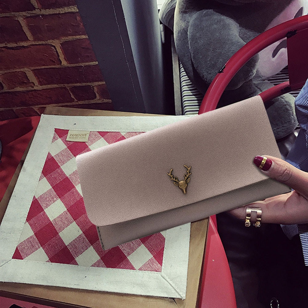 Female long wallet Solid Color clutch