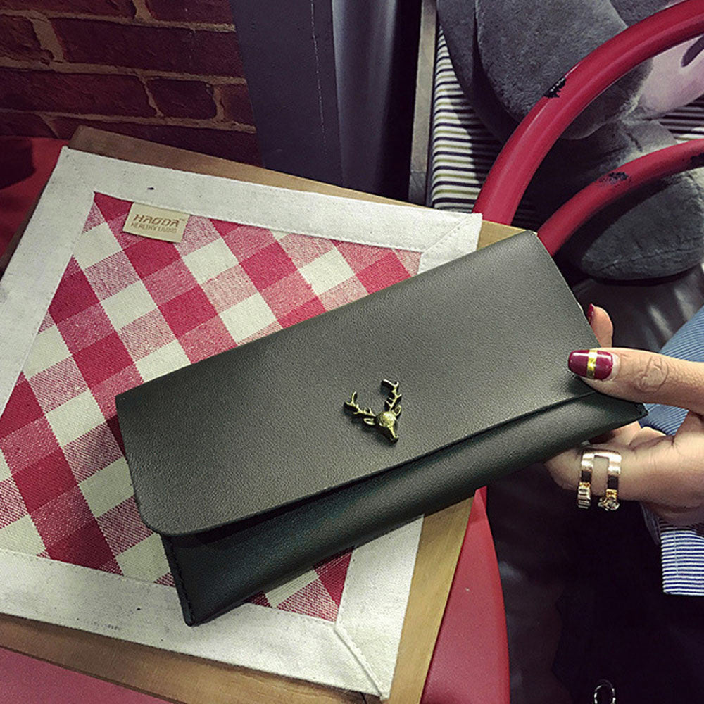 Female long wallet Solid Color clutch