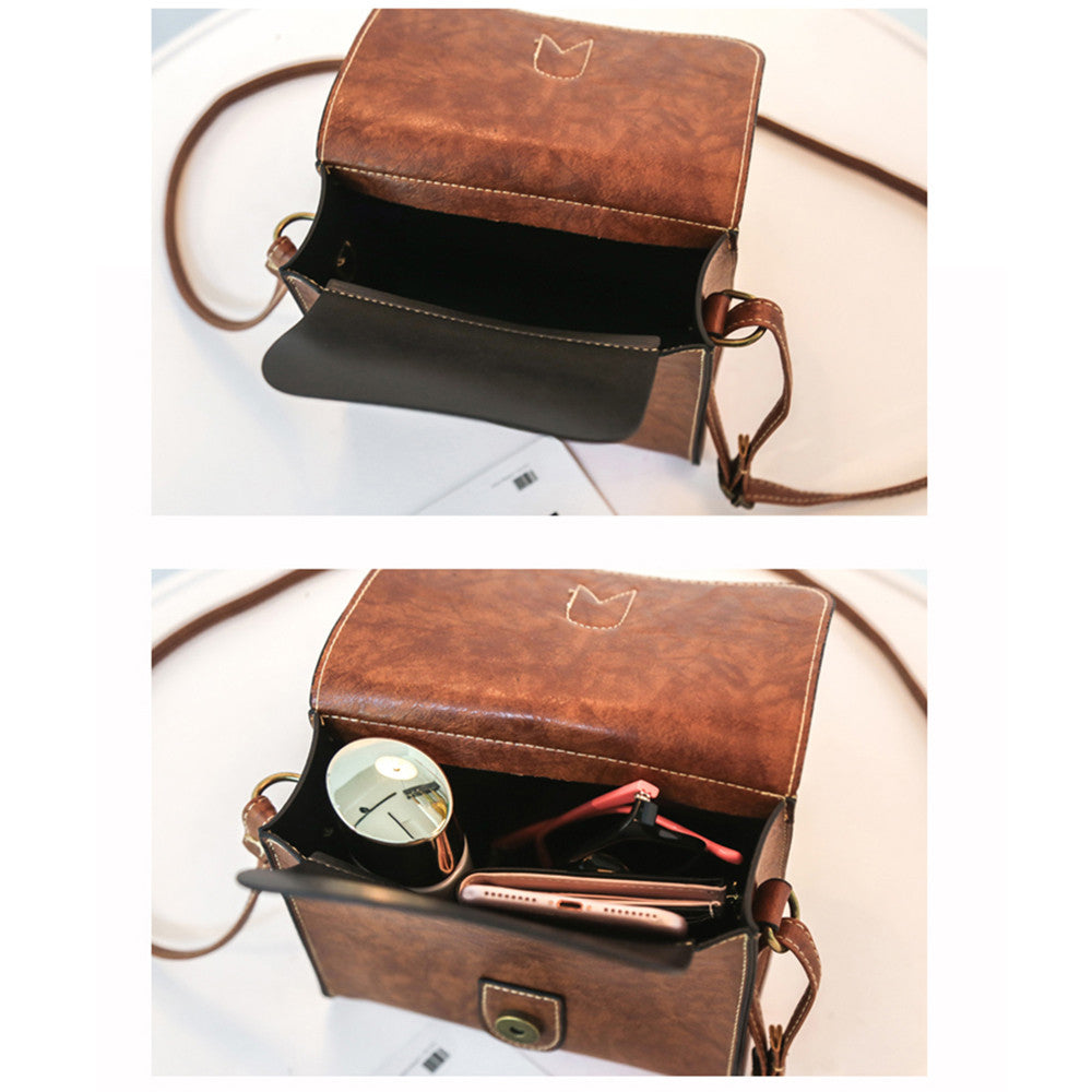 Shoulder Bag new high quality Leather Girl Fashion Vintage Buckle