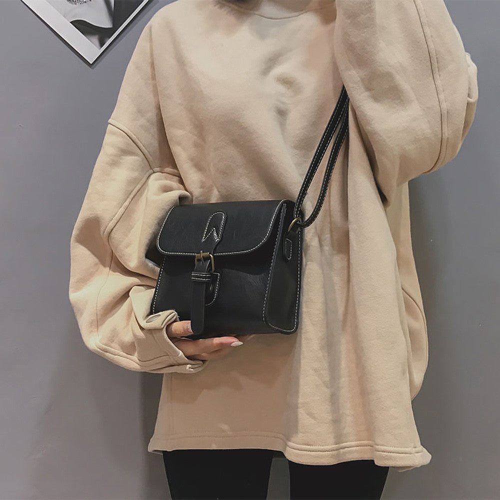 Shoulder Bag new high quality Leather Girl Fashion Vintage Buckle