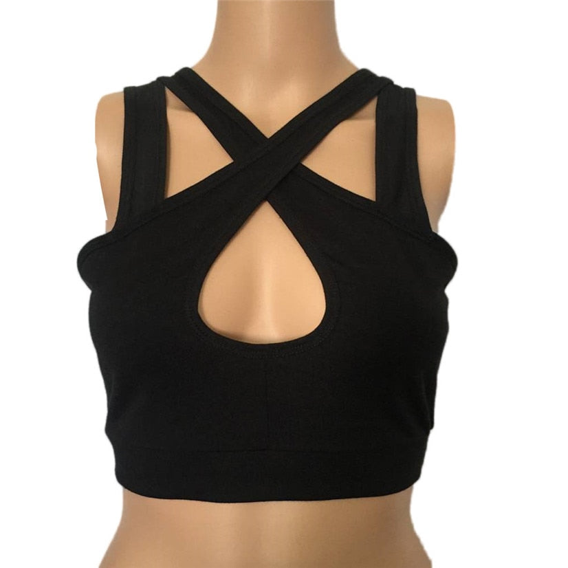 Womens Sexy Hollow Out Bandage Tops Vest Fashion