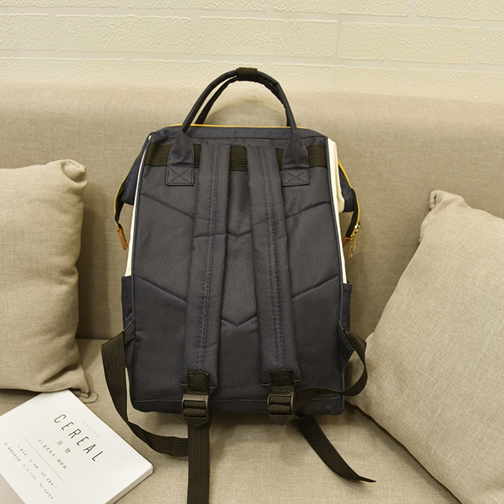 Solid Backpack School Travel Bag Double Shoulder