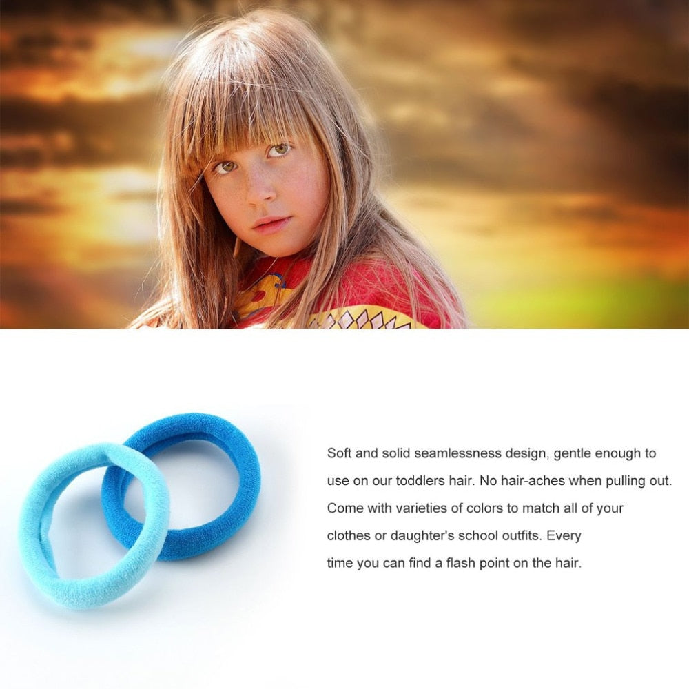 50 Pcs/Pack Coloful Elastic Hair Ropes for Girls