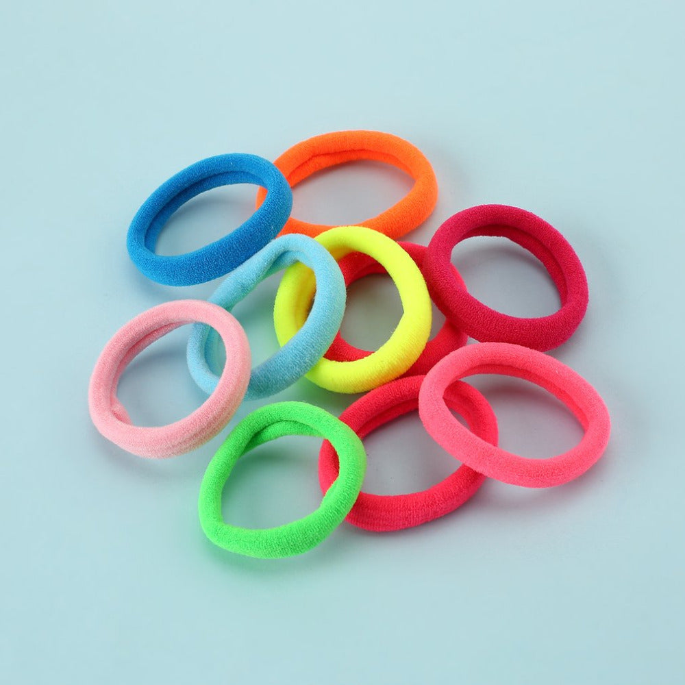 50 Pcs/Pack Coloful Elastic Hair Ropes for Girls